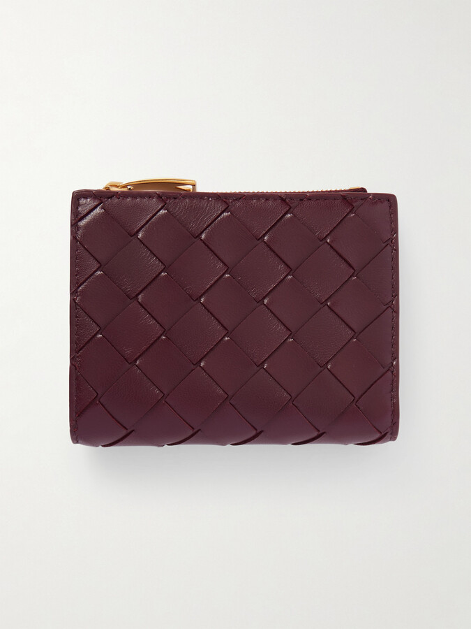 Bottega Veneta Intrecciato 15 Leather Wallet - Burgundy