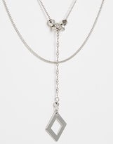 Thumbnail for your product : ASOS COLLECTION Fine Chain Choker & Open Diamond Necklace