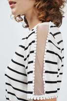 Thumbnail for your product : Petite pretty stripde mesh insert tee