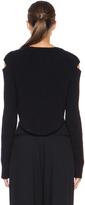 Thumbnail for your product : Cushnie Slashed Shoulder Knit Wool-Blend Sweater