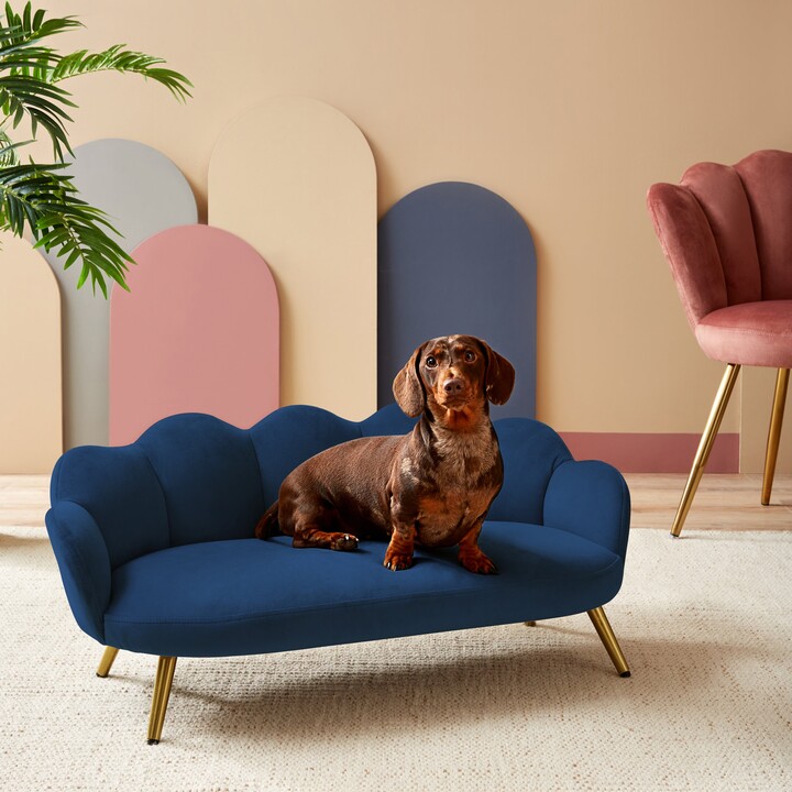 Dunelm Vivian Velvet Pet Bed Dark Blue ShopStyle