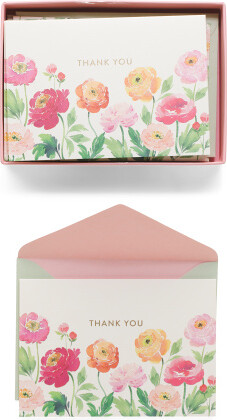 TJMAXX Set Of 14 Garden Roses Thank You Boxed Cards