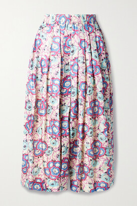 Isabel Marant Clotilde Pleated Floral-print Silk Culottes - Pink -  ShopStyle Skirts