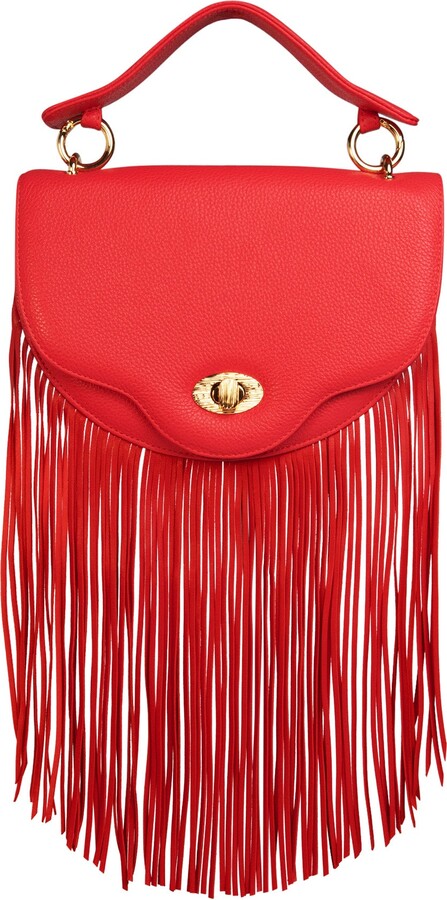 Thale Blanc - Crescent Fringe Crossbody In Red - ShopStyle Shoulder Bags