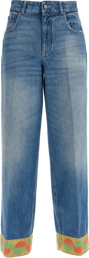Valentino High Waist Wide Leg Jeans