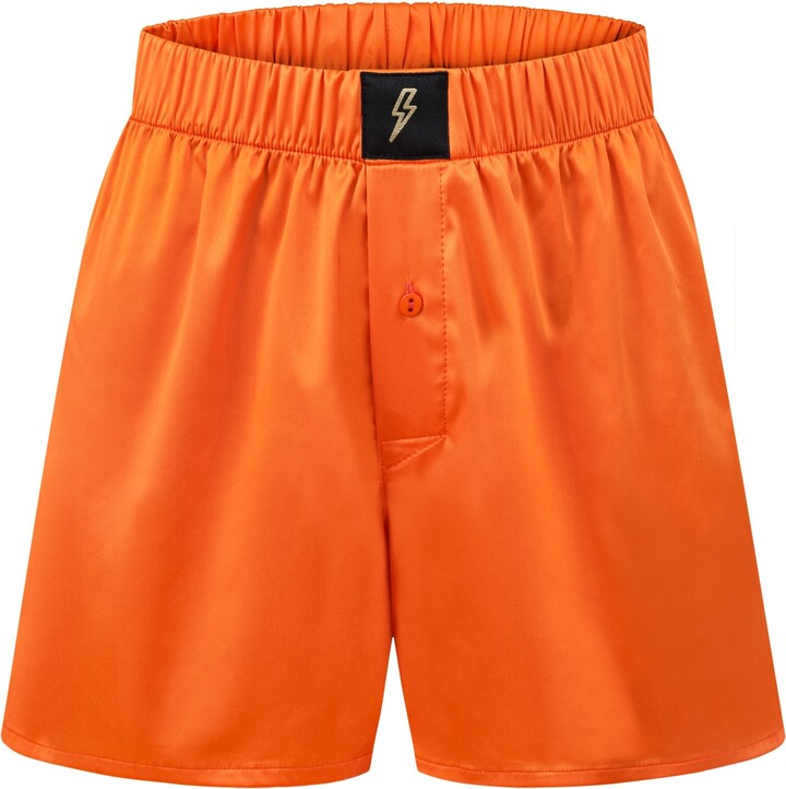Ekcentrik Men's Yellow / Orange Satin Boxers Wild Sunrise Orange