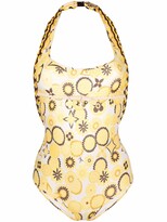 Pre-Owned Floral Print Swimsuit 