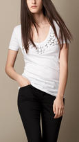 Thumbnail for your product : Burberry Embroidered Cotton Jersey T-Shirt