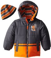 Thumbnail for your product : London Fog Little Boys' Varsity Puffer Coat with Hat