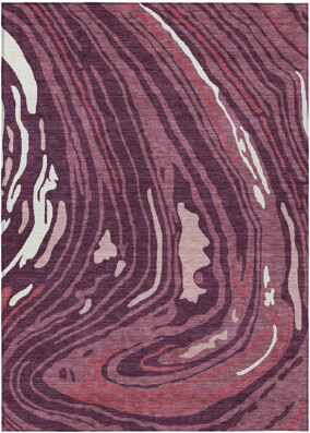 HomeRoots 9' X 12' Burgundy Brick Red Abstract Washable Indoor Outdoor Area Rug