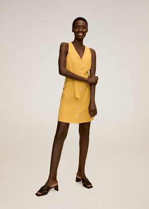 mango buttoned wrap dress