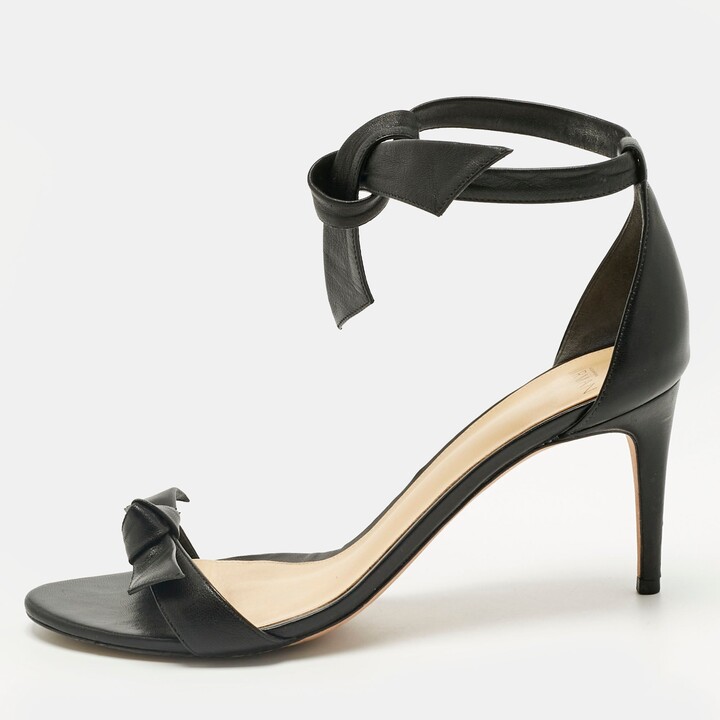 Alexandre Birman Black Leather Clarita Ankle Strap Sandals