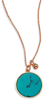 ginette_ny Wise Ever Turquoise & 18K Rose Gold Pendant Necklace