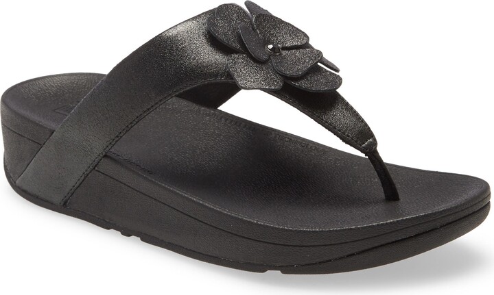 FitFlop Lottie Crystal Flower Wedge Flip Flop - ShopStyle