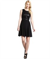Thumbnail for your product : Max & Cleo black chiffon sequin striped netted overlay 'Lucy' dress