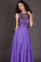 Thumbnail for your product : Angela & Alison Angela and Alison - 61016 Rosette Beaded Jewel Illusion Dress