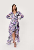 Thumbnail for your product : Nasty Gal Womens Floral Wrap Design Asymmetric Maxi Dress
