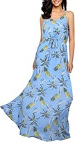 Thumbnail for your product : KOJOOIN Women's Floral Maxi Dress Spaghetti Strap/Strapless Boho Pleated Beach Sundress Blue Ananas XL