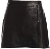 Thumbnail for your product : Alice + Olivia Lennon Leather Overlap Mini Skirt w/ Zip-Detail