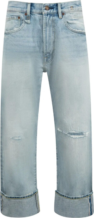 R 13 Cuffed X-Boyfriend jeans
