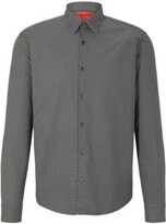 Thumbnail for your product : HUGO BOSS Slim-fit shirt in printed stretch-cotton canvas