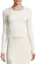 Thumbnail for your product : Derek Lam Ribbed Crewneck Slim Sweater, Neutral