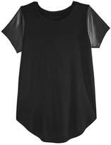 Thumbnail for your product : Aqua Girls' Tee with Faux-Leather Sleeves, Big Kid - 100% Exclusive