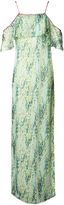 Thumbnail for your product : Matthew Williamson Mint Painted Python Tiered Maxi Dress