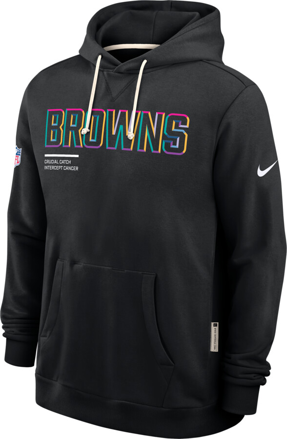 Cleveland Browns Crucial Catch Sideline Nike Men's Dri-FIT NFL Pullover Hoodie in Black | 03AZ00AZU8-HAT