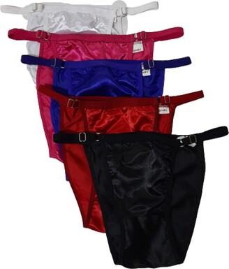 Littledream Lot of 6 Vintage Plus Size XXL Sheer Transparent Silk Nylon  Panties Full Cut Briefs Knicker Underwear Hips 40-50 (2XL) High Waist Men