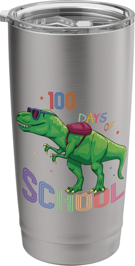 School Supply Happy 100 Days Of School For Kids Roar Raptor Dinosaur Kid Happy 100th Day 100 Days Of School Stainless Steel Insulated Tumbler