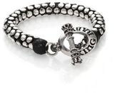 Thumbnail for your product : King Baby Studio Leather & Silver Snake Link Bracelet