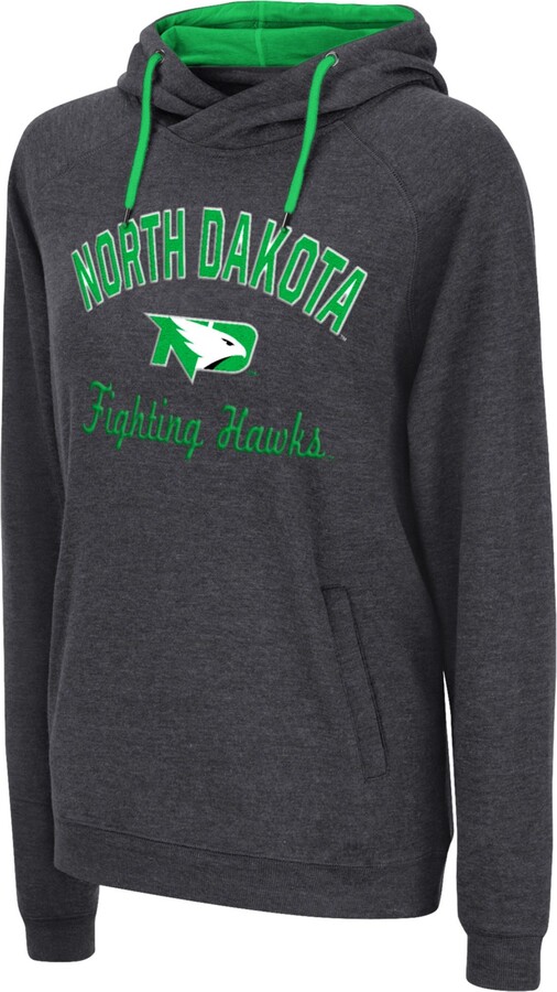 Colosseum Women's North Dakota Fighting Hawks Black Pullover Hoodie, Small
