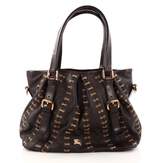 Burberry Lowry Convertible Tote Chain Stitched Leather Large