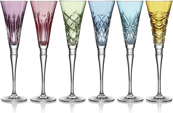 Waterford Winter Wonders Flutes, Assorted Set of 6 in Clear