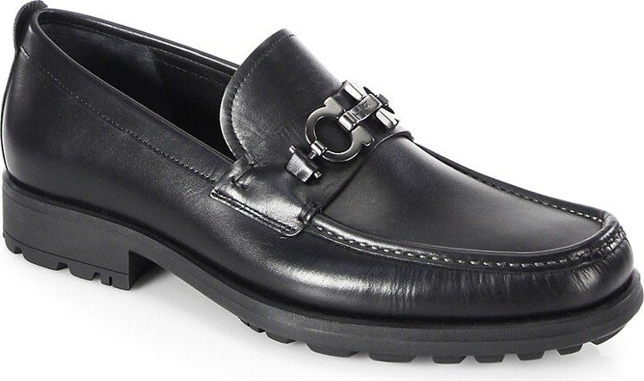 Ferragamo David Gancini Bit Leather Loafers - ShopStyle
