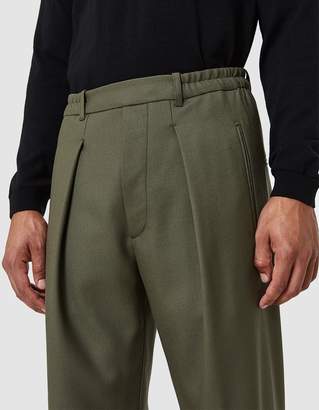 Lemaire Elasticated Pants in Olive Green