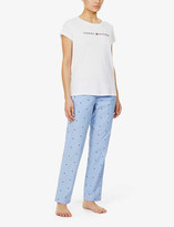 Thumbnail for your product : Tommy Hilfiger Logo-embroidered organic-cotton pyjama bottoms
