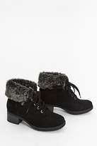 Thumbnail for your product : Next Womens Evans Black Faux Fur Cuff Lace Up Boot