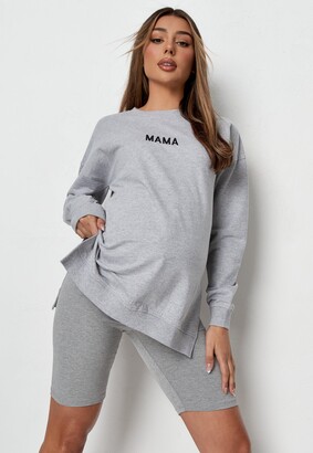 Missguided Recycled Grey Mama Maternity Sweatshirt - ShopStyle Tops