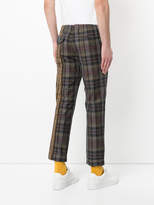 Thumbnail for your product : Kolor two-tone plaid print cropped trousers