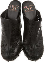 Thumbnail for your product : Diane von Furstenberg Laser Cut Leather Mules