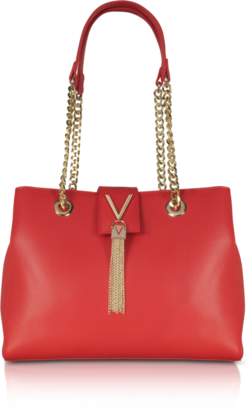 Mario Valentino Valentino By Lizard Embossed Eco Leather Divina Shoulder Bag w/Chain Straps