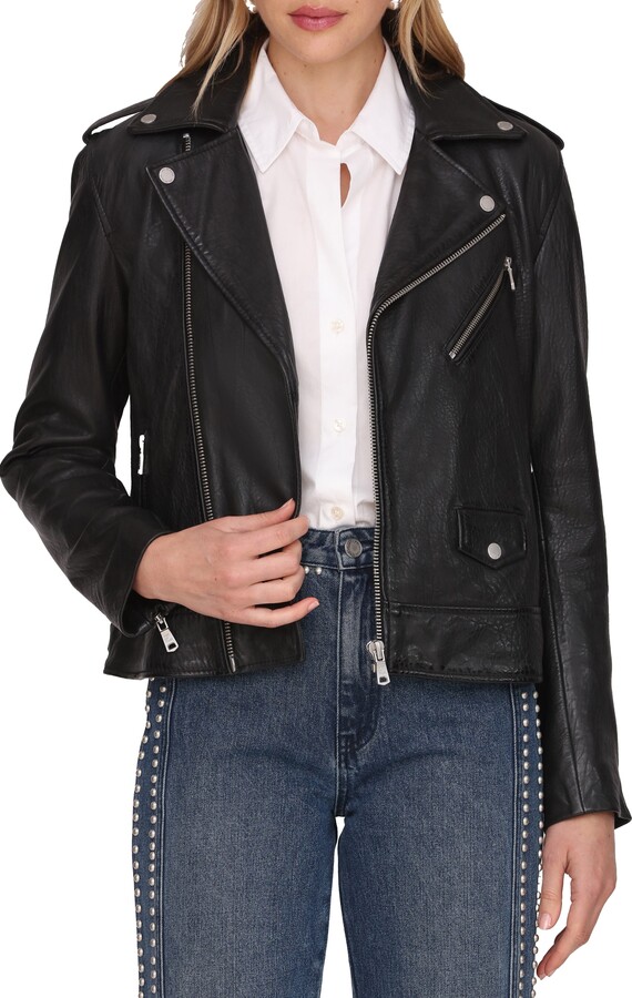 AVEC LES FILLES Leather Moto Jacket