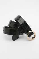 Thumbnail for your product : boohoo Croc Circle Buckle Belt