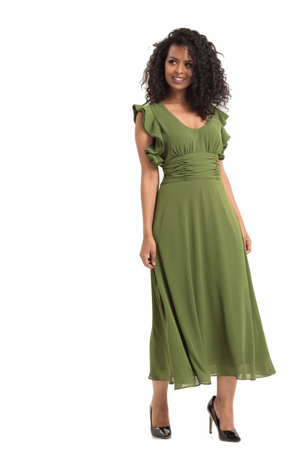 olive green cocktail dress