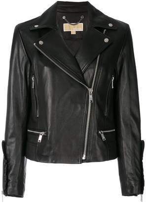 MICHAEL Michael Kors frill-trimmed biker jacket