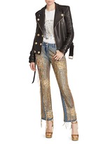 Thumbnail for your product : Balmain Six Button Leather Motorcycle Jacket