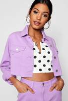 Thumbnail for your product : boohoo Cropped Denim Trucker Jacket