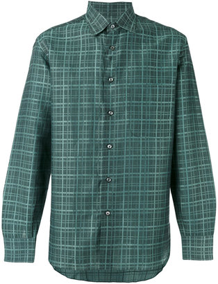 Brioni checked shirt - men - Cotton/Linen/Flax - L